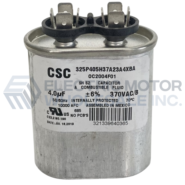 Image for OC2004F01 BALDOR Run Capacitor 4MFD 370VAC
